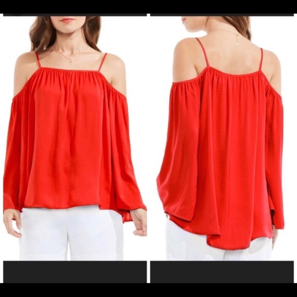 Vince Camuto Tops - VINCE CAMUTO COLD SHOULDER BELL SLEEVE TOP S